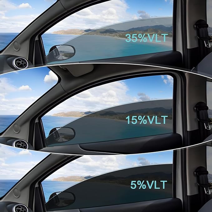 15% VLT Ceramic Car Window Tint Film - (20in * 20ft) Window Privacy Film, 99% Blocks UV & 95% IR Ray, Glare Reduction Blackout Window Film Auto Car Windshield Sun Shade Roll