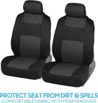 BDK PolyPro Car Seat Covers Full Set in Charcoal on Black – Front and Rear Split Bench for Cars, Easy to Install Cover Set, A