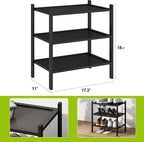 BMOSU 3-Tier Bamboo Small Shoe Rack Premium Stackable Shoe Shelf Storage Organizer for Hallway Closet Living Room Entryway Or