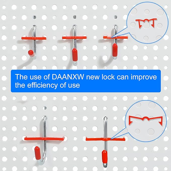 Peg Board, Heavy Duty Steel Organization Panels, Universal 1/8 and 1/4 Peg Board Accessories, Ideal for Garage Tool Storage, 