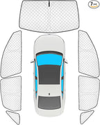 KMF 7pcs Sun Shades for Volkswagen Jetta 2019-2025 Accessories, Custom Fit VW Jetta Windshield Sunshade Car Window Covers for Side Rear, UV Block and Blackout Privacy for Camping
