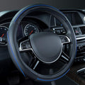 Car Pass Colour Piping Leather Universal Fit Steering Wheel Cover,Perfectly fit for 14.5-15 inches Suvs, Vans, Trucks, Sedans