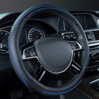 Car Pass Colour Piping Leather Universal Fit Steering Wheel Cover,Perfectly fit for 14.5-15 inches Suvs, Vans, Trucks, Sedans