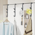 Over The Door Hooks Hanger,Over The Door Towel Hook Organizer Hanging for Coat Clothes Backpack hat Purse Metal Towel Rack Ba