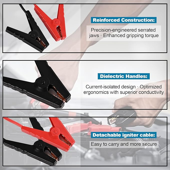 Portable Car Jump Starter Compatible with Makita 18V- 11AWG Heavy Duty Jump Starter Cable (1.2FT) for Car Battery Emergency Jump Start, Using Tool Batteries (Battery Sold Separately)
