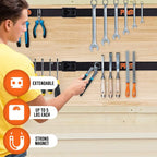12" Magnetic Tool Holder Strip - A Tool Magnet Bar for Garage Organization, Shop Organization, and Workbench Accessories - Be
