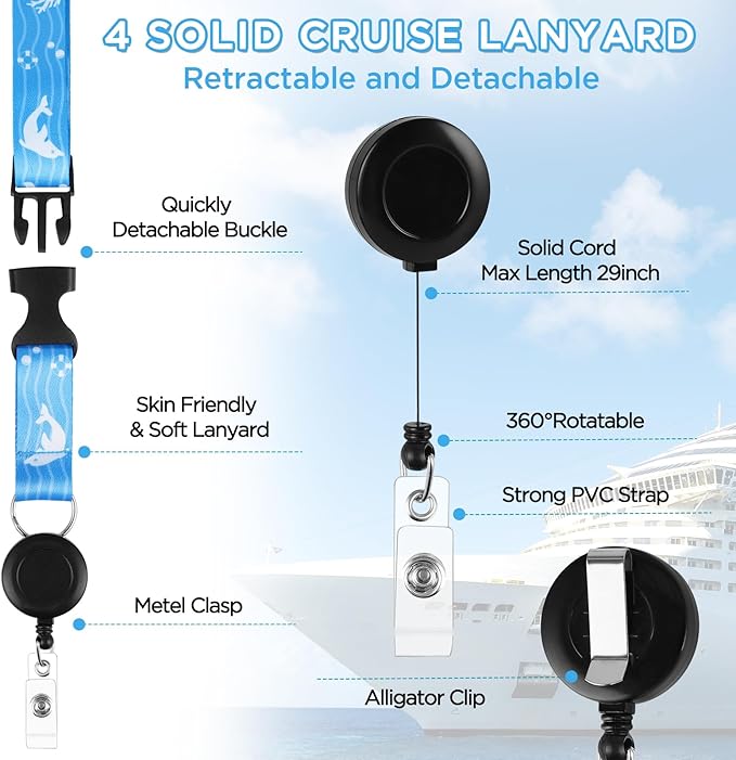 Carnival Cruise Ship Essentials 2026, Cruise Essentials Kit Include Non-Surge Power Strip, Magnetic Hooks, Cruise Lanyards, L