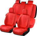 Coverado Car Seat Covers Full Set, Front Seat Cover and Back Seat Covers for Cars, Faux Leather Waterproof Seat Covers, Car S