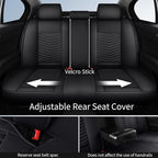 Nappa Leather Car Seat Covers Full Set, Black Car seat Protector 5 Seats, Waterproof Car Seat Cushion, Universal Automotive S