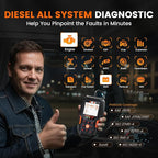 ANCEL Heavy Duty Truck Scanner HD601 All System Diesel Diagnostic Scan Tool fits for Cummins, Detroit, Freightliner,