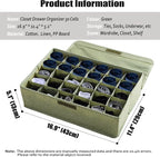 AARAINBOW 2 Packs Underwear Socks Ties Storage Organizer with Lids Foldable Closet Drawer Organizer 60 Cells, Fabric Drawer W