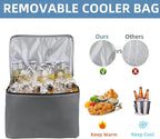 Large Trunk Organizer with Removable Cooler Bag-Collapsible Durable Multi Compartments w/ Foldable Cover, Non Slip Bottom Car