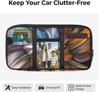 Vintage Floral Car Visor Organizer, Multi-pocket Sunvisor Storage with Document Holder and Visor Card Clip, Fit for Auto Suv & Truck, Trendy Car Accessories Interior for Men Women