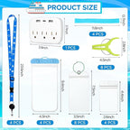 Cruise Essentials Kit Must Haves Set Include Cruise Luggage Tags Holder, Cruise Lanyards, Cruise Power Strip, Towel Bands and