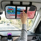 Map of the United States Car Sun Visor Organizer,Card Sleeve Pocket with Double Zippers Adjustable Straps Auto Interior Accessories for SUV Truck Pickup