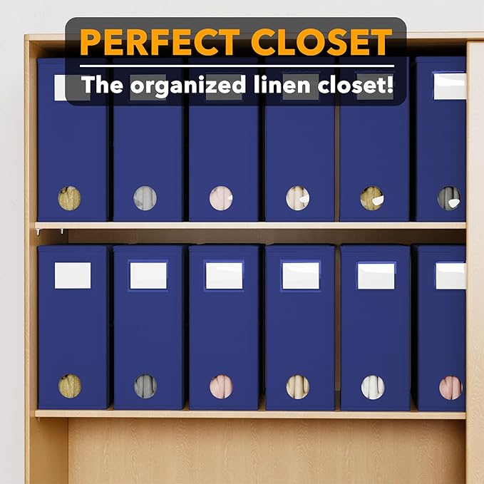 SpaceAid 12 Pack Bed Sheet Organizers and Storage, Foldable Linen Closet Organizer, Set Folder Keeper With Window XL (Queen &