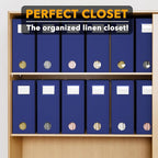 SpaceAid 12 Pack Bed Sheet Organizers and Storage, Foldable Linen Closet Organizer, Set Folder Keeper With Window XL (Queen &
