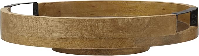 Gourmet Basics by Mikasa Lazy Susan Serving Tray, Black Marble, 14-Inch