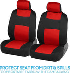 BDK PolyPro Car Seat Covers Full Set in Red on Black – Front and Rear Split Bench Seat Covers, Easy to Install, Accessories f