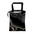 Car Garbage Bag Abstract Marble Golden Veins Drawstring Car Trash Bag Hanging for Back Seat with Adjustable Buckle Canvas Vehicle Trash Can Easy-to-Install