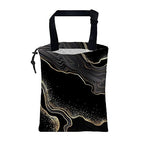 Car Garbage Bag Abstract Marble Golden Veins Drawstring Car Trash Bag Hanging for Back Seat with Adjustable Buckle Canvas Vehicle Trash Can Easy-to-Install