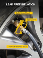 AZUNO Digital Tire Inflator with Pressure Gauge, 200 PSI, Heavy Duty Air Compressor Accessories, Comes with a Portable Carrying Box