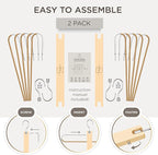 MORALVE Pants Hangers Space Saving - 2 Pack European Beechwood Scarf and Jean Hangers - Closet Organizer and Space Saver Pant