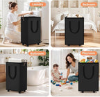 SpaceTrove Laundry Basket with Wheels, Collapsible Laundry Baskets, Laundry Hamper with Handles Detachable Wheels, Rolling La