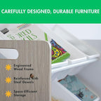Humble Crew 9-Bin Toy Organizer – Hampton Sandwashed with White Plastic Bins, 3-Tier Storage Solution for Kids' Playrooms and