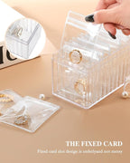 HOMEHIVE Acrylic Jewelry Box Organizer, Clear Jewelry Organizer and Storage with 20 Portable Anti Tarnish Jewelry bags, Trave