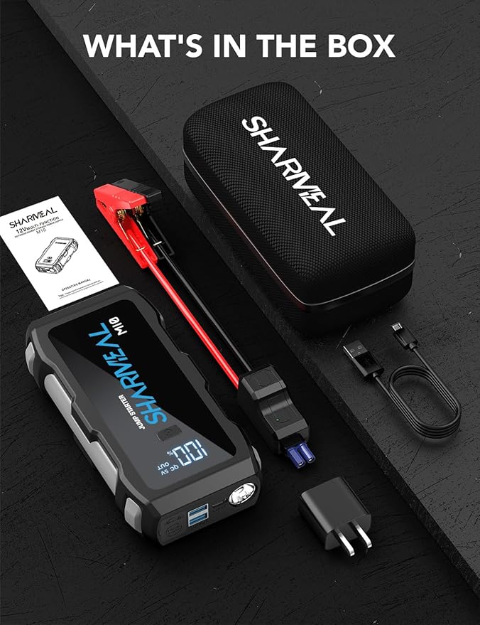 Jump Starter 5500A, 12V Car Battery Jump Starter with USB Quick Charge (Up to 10.0L Gas or 9.0L Diesel Engine), Battery