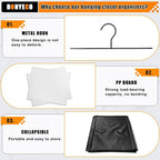 Hanging Closet Organizer, Easy Mount Foldable 4-Shelf Hanging Closet Wardrobe Storage Shelves, Clothes Handbag Shoes Accessor