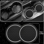 NBTEPEM 10 Pcs Car Floor Mats Full Set Car Accessories, Microfiber Leather Steering Wheel Covers 14.5-15 inch, Center Console Cover, Seat Belt Pads, Cup Coasters, Universal Interior Decor(Gray)