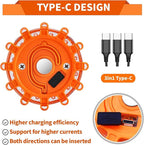 LED Road Flares 12 Pack Roadside Emergency Car Kit, USB Rechargeable (lithium battery) Road Safety Flare Light,9 Flash Modes,