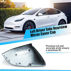 Jaronx Compatible with Tesla Model Y Side Mirror Cover Replacement 2020 2021 2022 2023 2024, Left Driver Side Pearl White Door Rearview Mirror Cover Cap for Tesla Model Y Accessories