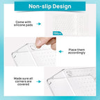 Vtopmart 28 PCS Clear Plastic Drawer Organizers Set, 4-Size Bathroom and Vanity Drawer Organizer Trays, Acrylic Storage Bins 