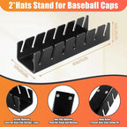 Hat Stand for Baseball Caps, 2 Pack No Install Acrylic Hat Organizer for 14 Baseball Caps Storage Organizer, Hat Racks Hat Ho
