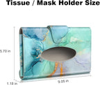 CaseBot Visor Tissue Holder - Sun Visor Napkin & Mask Holder, PU Leather Backseat Tissue Box for Truck & SUV, Emerald Marble