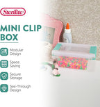 Sterilite 24-Pack Clip Box, Stackable Clear Plastic Bins with Latching Lids, Mini - Writing, Arts or Crafts Supplies Storage 