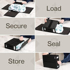 LOFT + IVY Sheet Organizers and Storage – Bed Sheet Holders Box for Linen Closet, Foldable Bedding Storage with Handles, Labe
