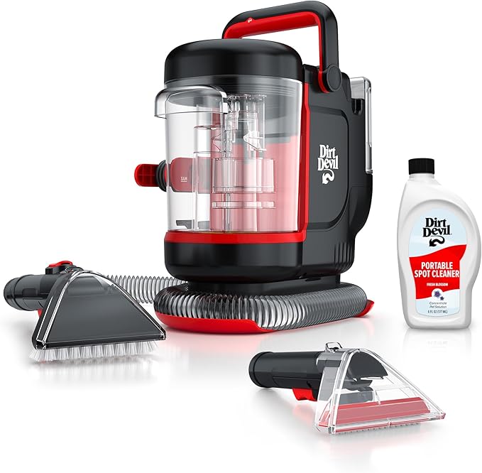 Dirt Devil Portable Spot Cleaner Machine for Carpet and Upholstery, Powerful Suction Spot Cleaning Machine with Versatile Too