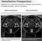 5D Honeycomb Black Car Steering Wheel Cover,14.5-15 Inch Universal Carbon Fibre Leather Covers Breathable Anti-Slip Odorless 