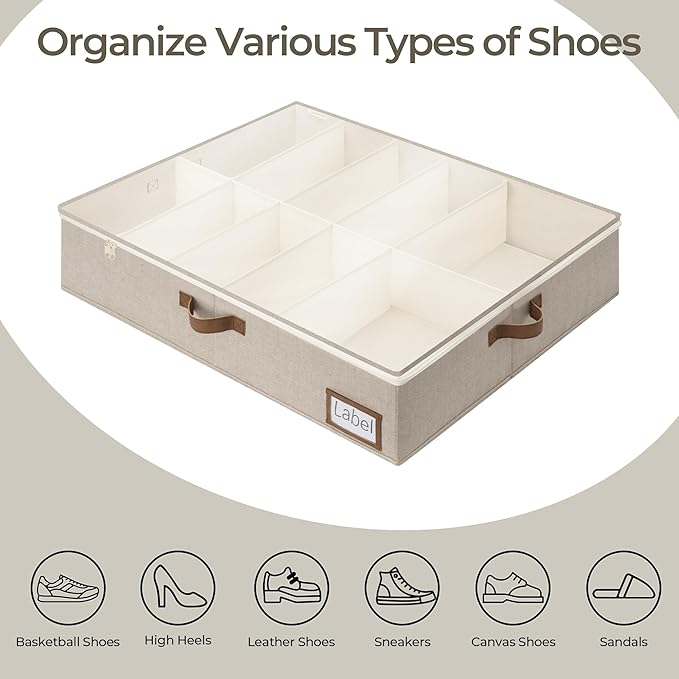 Large Under Bed Storage Containers with Under Bed Shoe Storage