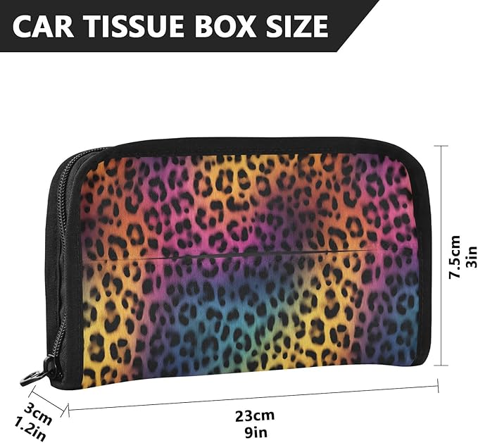 Car Tissue Holder Car Visor Organizer Tissue Box Holder for Car Sun Visor Organizer with Car Vehicle Accessories Essentials Interior for Women Men Gradient Leopard Print