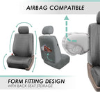 FH Group Car Seat Covers PU Leather 3 Row Car Seat Covers 7 Seater, Airbag Compatible and Split Bench - Fit Most Car, Truck, 
