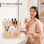 Aveniee Bathroom Counter Organizer, 2 Tier Perfume Skin Care Countertop Storage Shelf, Vanity Makeup Tray for Cosmetic Skinca