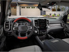 West Llama Customized Auto Car Steering Wheel Cover with 3D Texture for Dodge RAM 1500 2500 3500, 15.5-16 inch (Black+Red-Lar