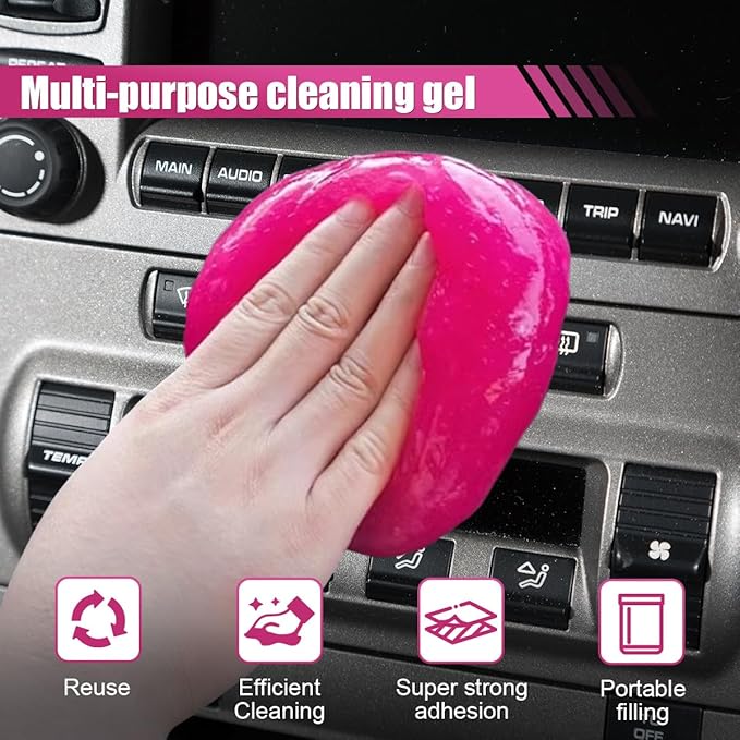 Craedli 2PCS Car Cleaning Gel, Reusable Air Vent Cleaning Putty, Car Interior Cleaner Slime Auto Detailing Tool for Cup Holde