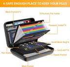 DocSafe Fireproof File Organizer with Lock, Hard-Shell Case Fireproof Document Box with 13 Pocket Accordion File Folder, Port
