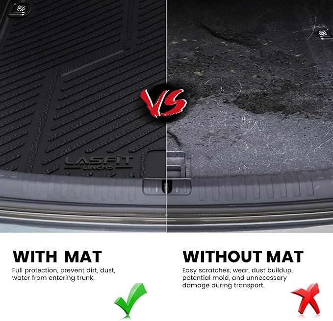 LASFIT Cargo Mat for Audi A5/S5 2025-2026(New Body), Custom Fit All-Weather TPE Rubber Trunk Mat for Audi Accessories, Waterproof, Easy to Clean, Black
